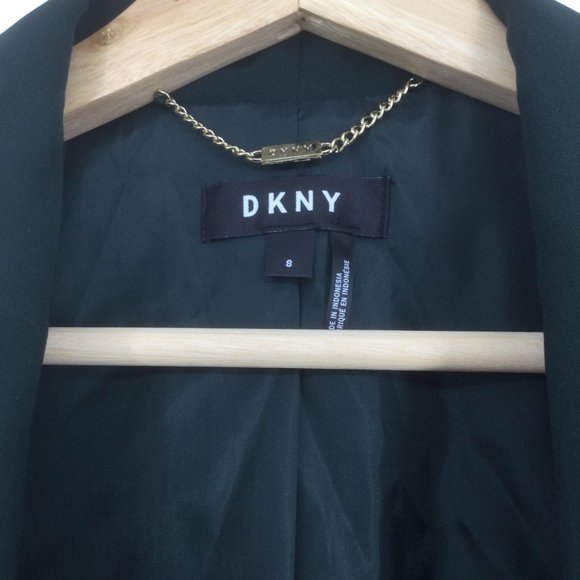 DKNY Dark Green Ruched Sleeve Blazer Jacket Size 8 - Picture 4 of 4